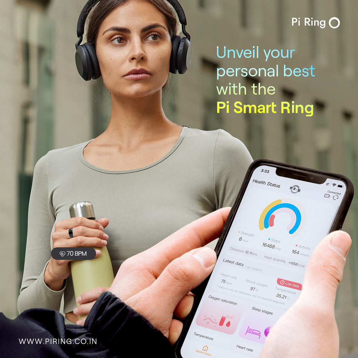 Pi Ring - India’s First Smart Ring for Fitness, Stress, Sleep & Health.